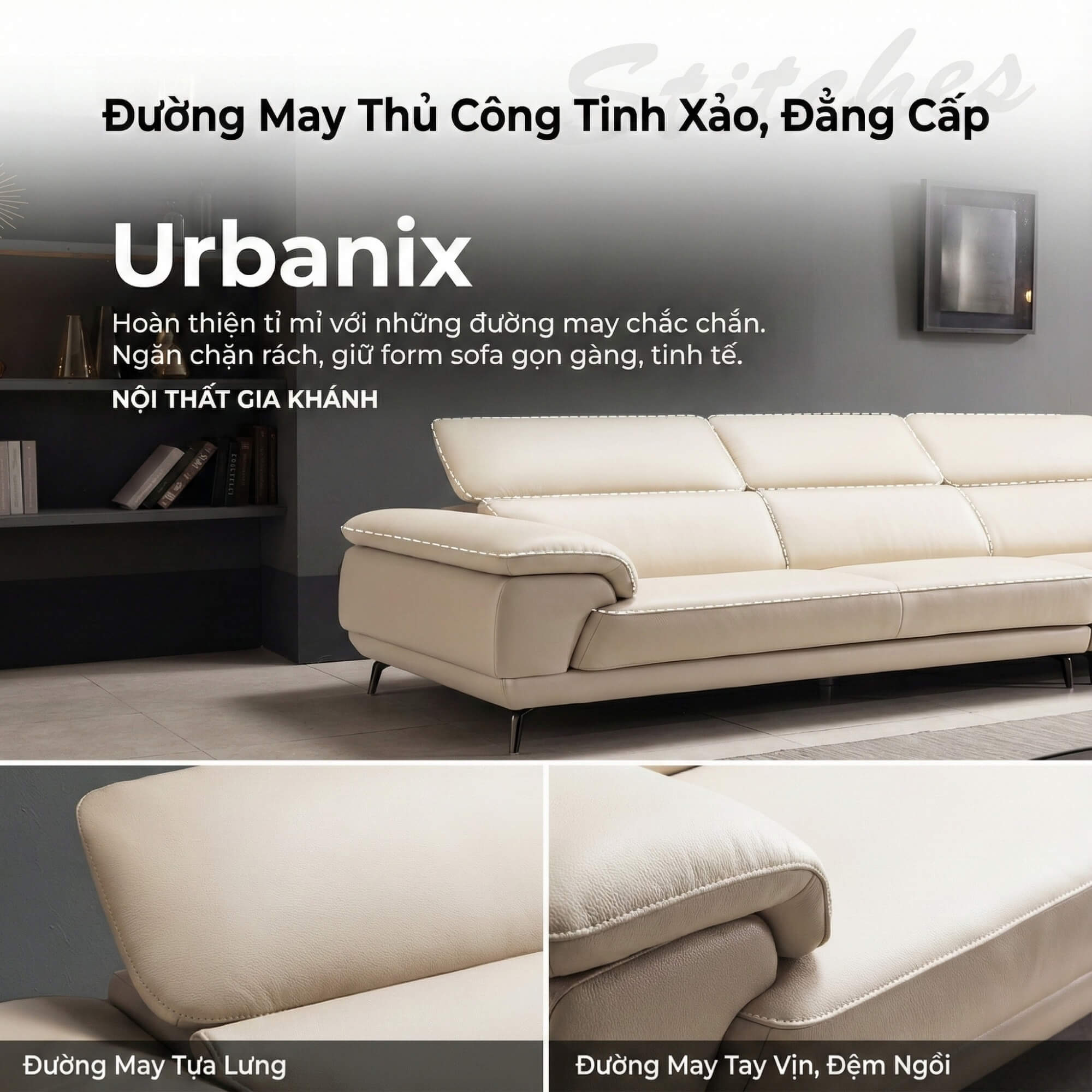 Sofa URBANIX - Sofa Da Dáng Văng Có Tựa Đầu Thông Minh