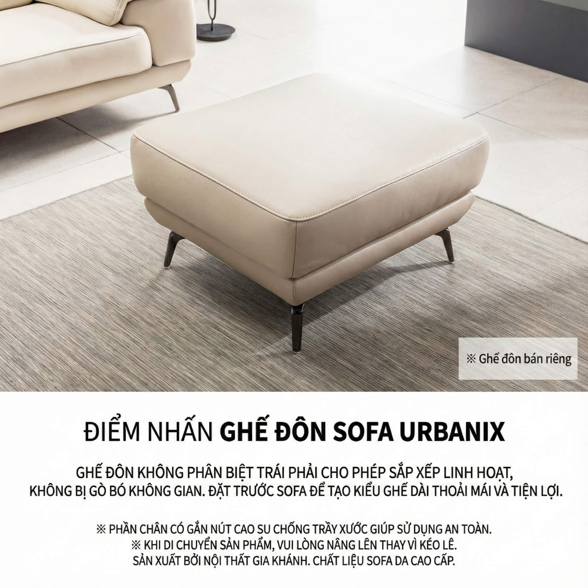 Sofa URBANIX - Sofa Da Dáng Văng Có Tựa Đầu Thông Minh