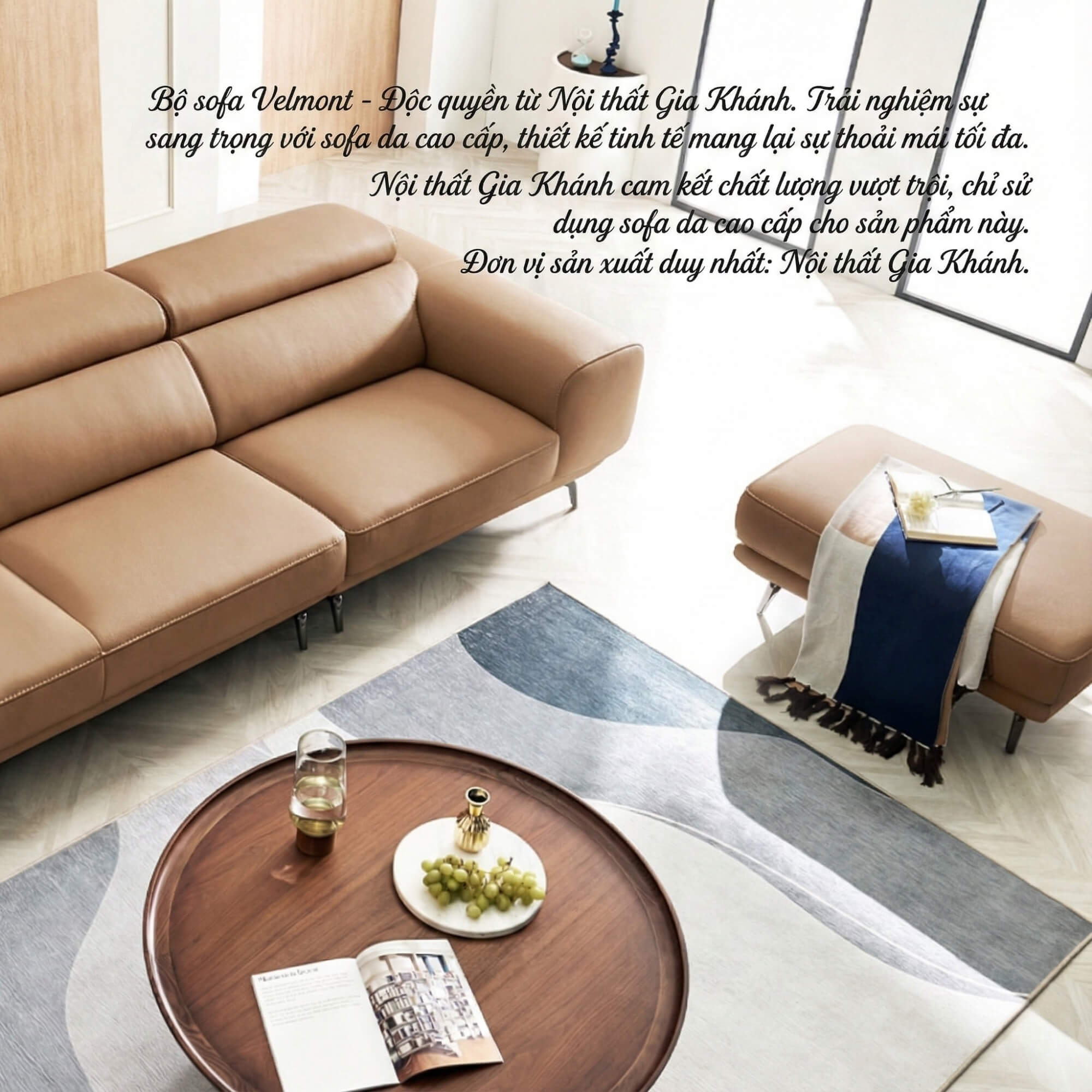 Sofa VERMONT - Sofa Băng Ấm Áp Thư Giãn Với Tựa Đầu Thông Minh