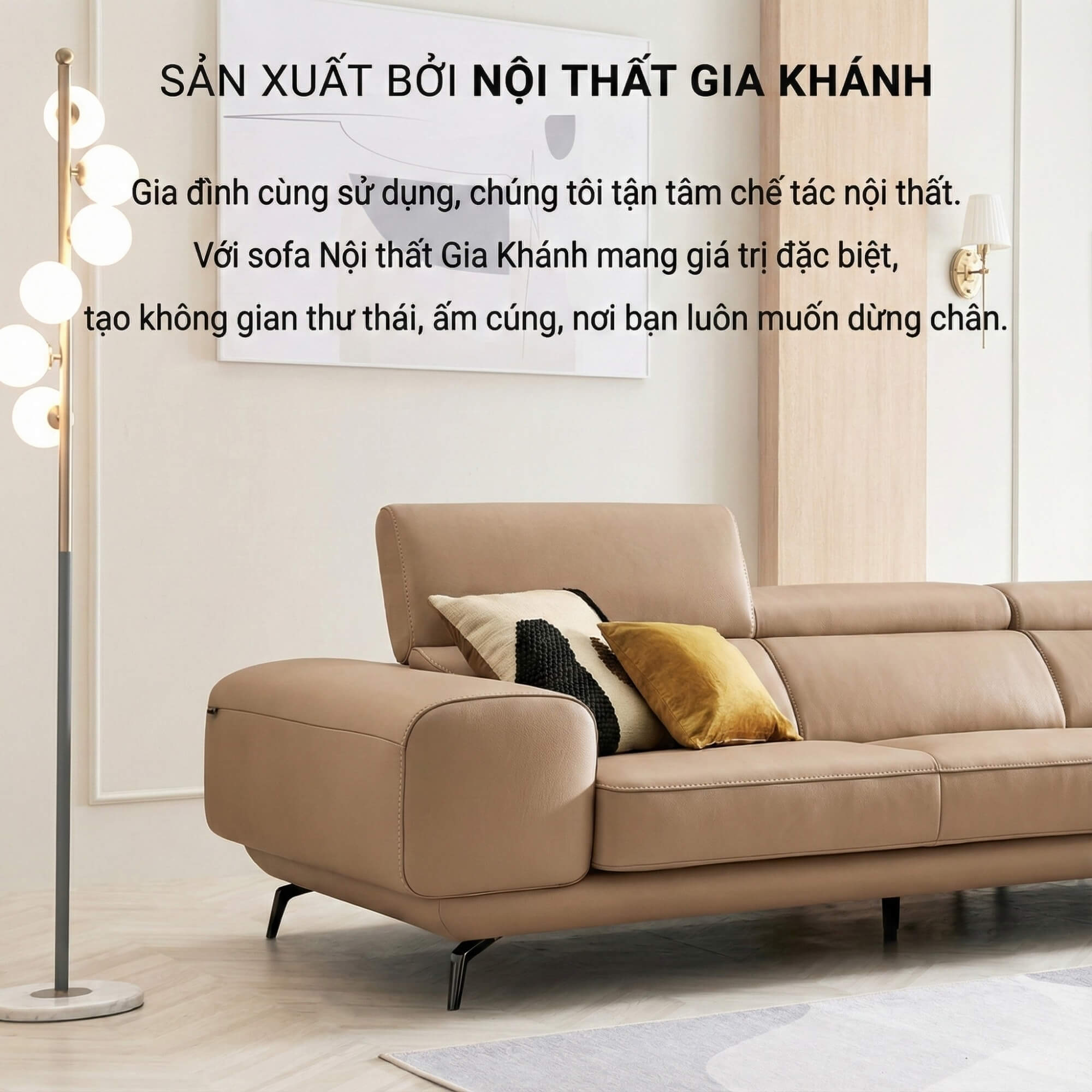 Sofa VERMONT - Sofa Băng Ấm Áp Thư Giãn Với Tựa Đầu Thông Minh