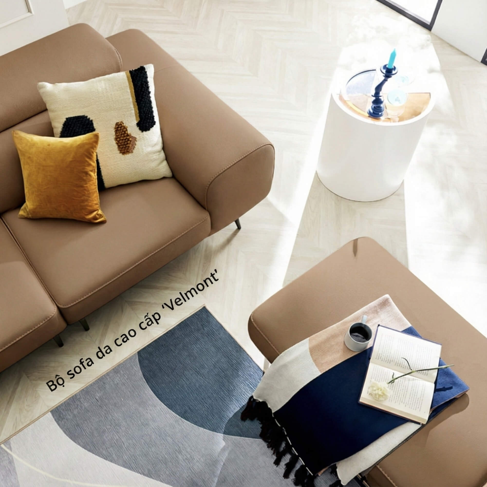 Sofa VERMONT - Sofa Băng Ấm Áp Thư Giãn Với Tựa Đầu Thông Minh