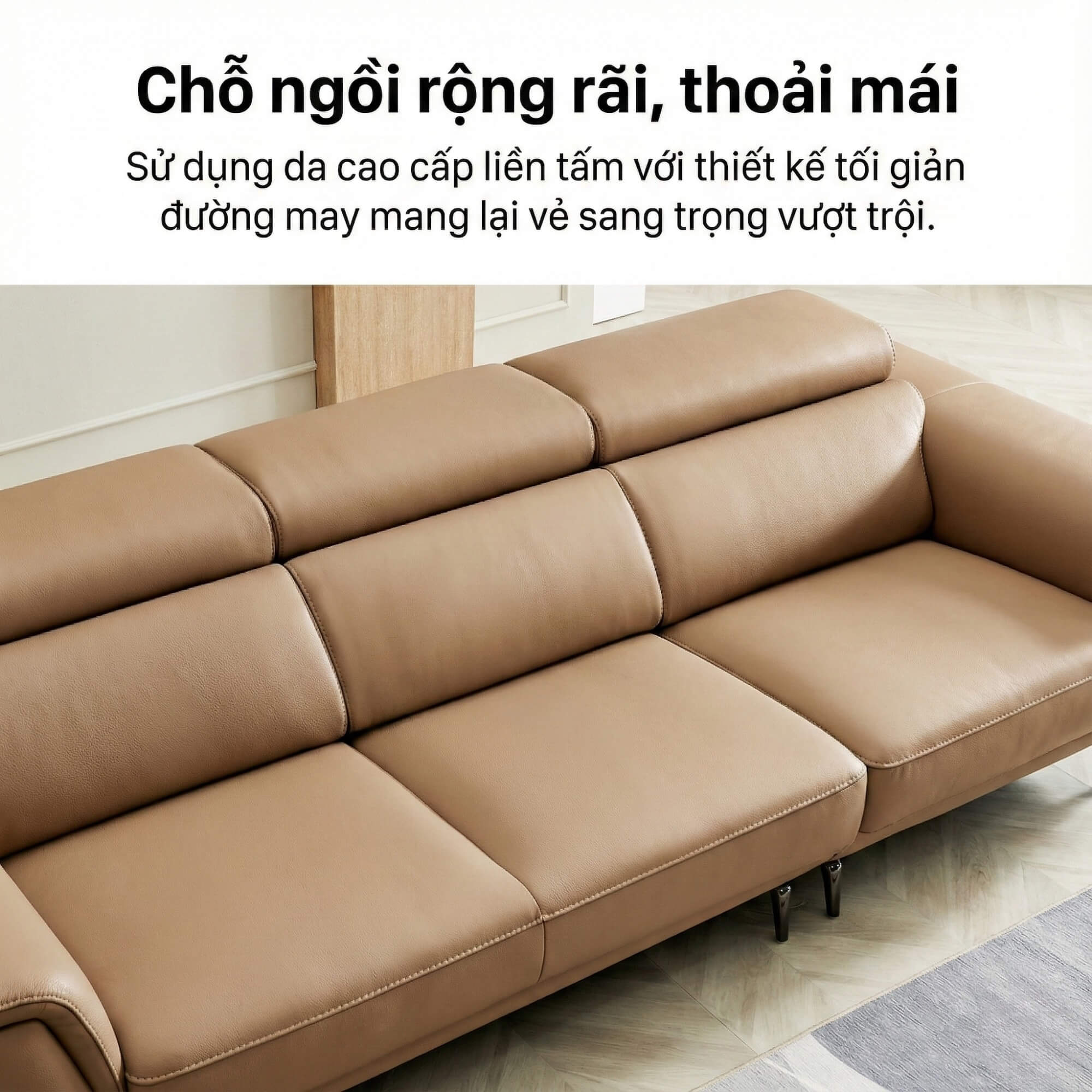 Sofa VERMONT - Sofa Băng Ấm Áp Thư Giãn Với Tựa Đầu Thông Minh