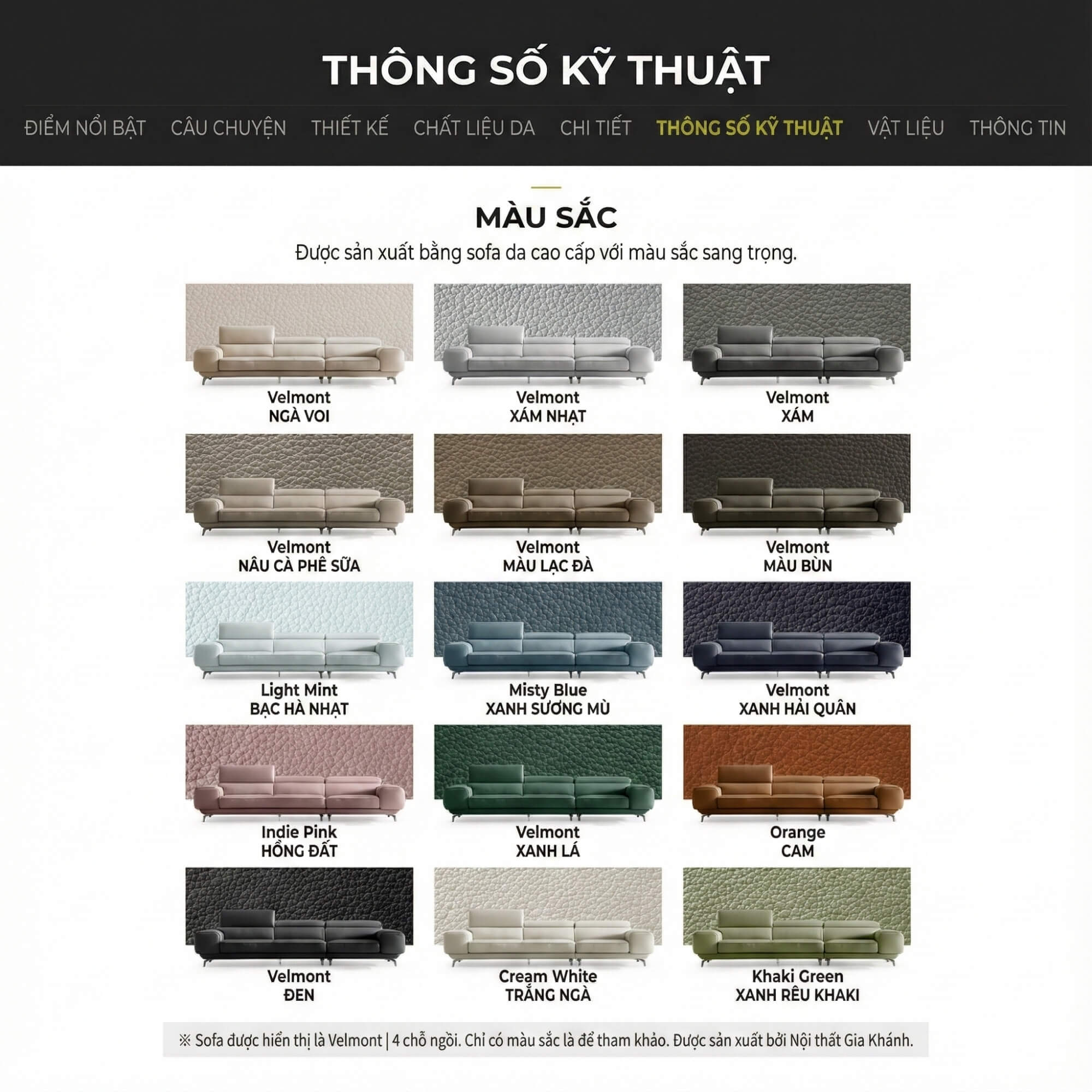 Sofa VERMONT - Sofa Băng Ấm Áp Thư Giãn Với Tựa Đầu Thông Minh