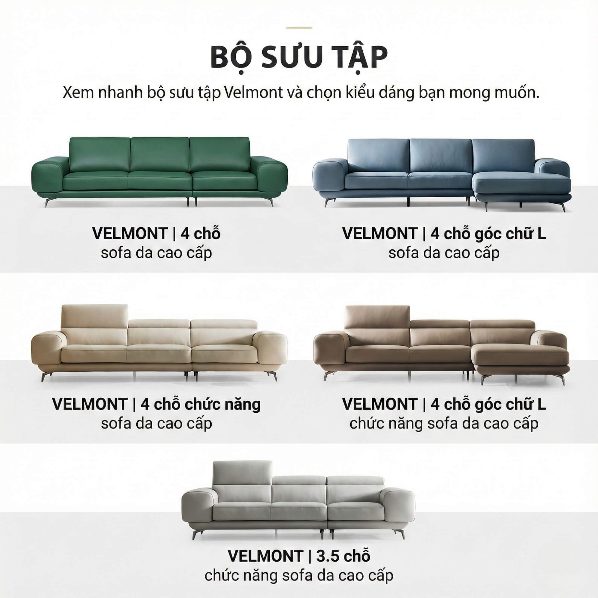 Sofa VERMONT - Sofa Băng Ấm Áp Thư Giãn Với Tựa Đầu Thông Minh
