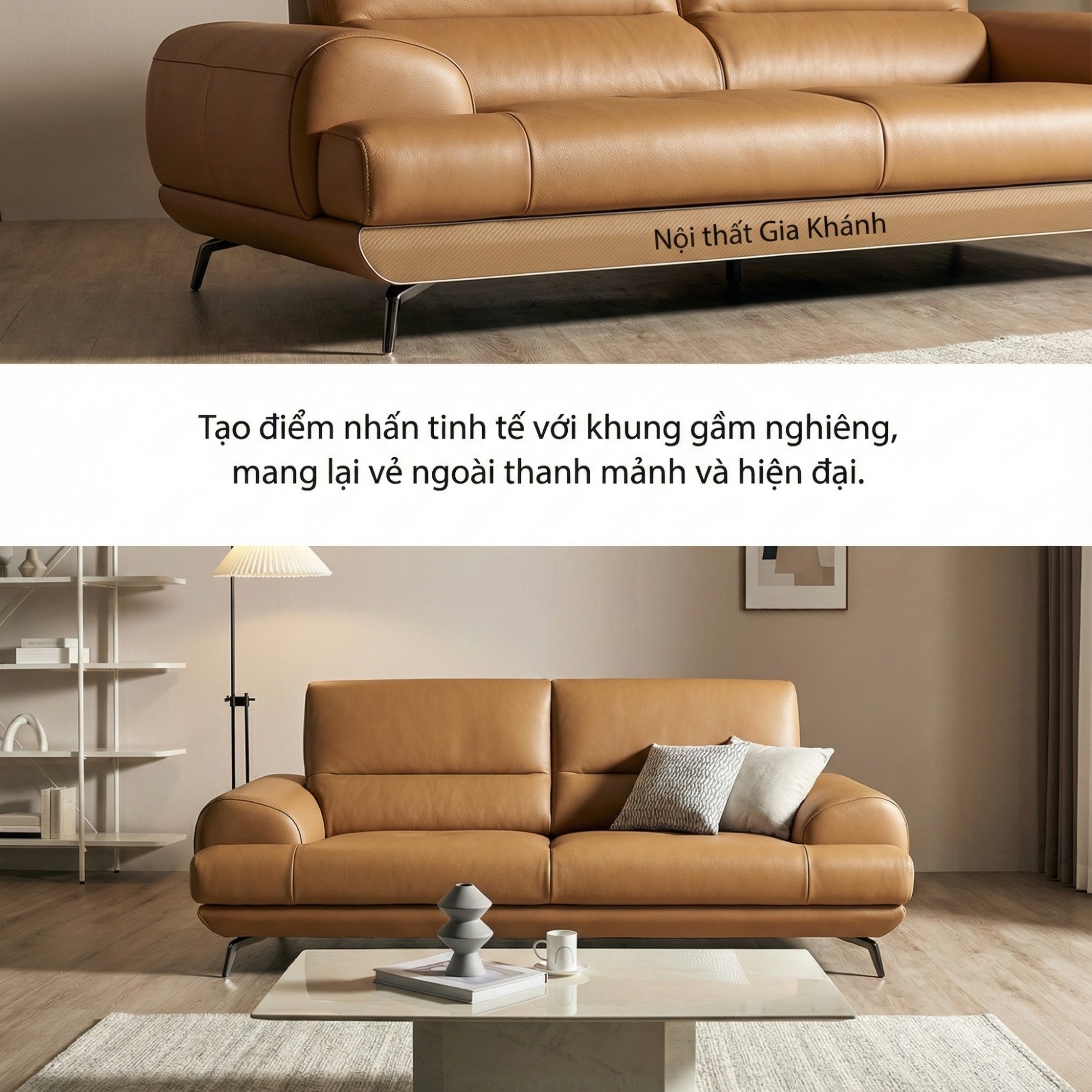 Sofa WARMIA – Sofa Da Cao Cấp Thiết kế Hiện Đại Tinh Tế Cho Phòng Khách Sang Trọng