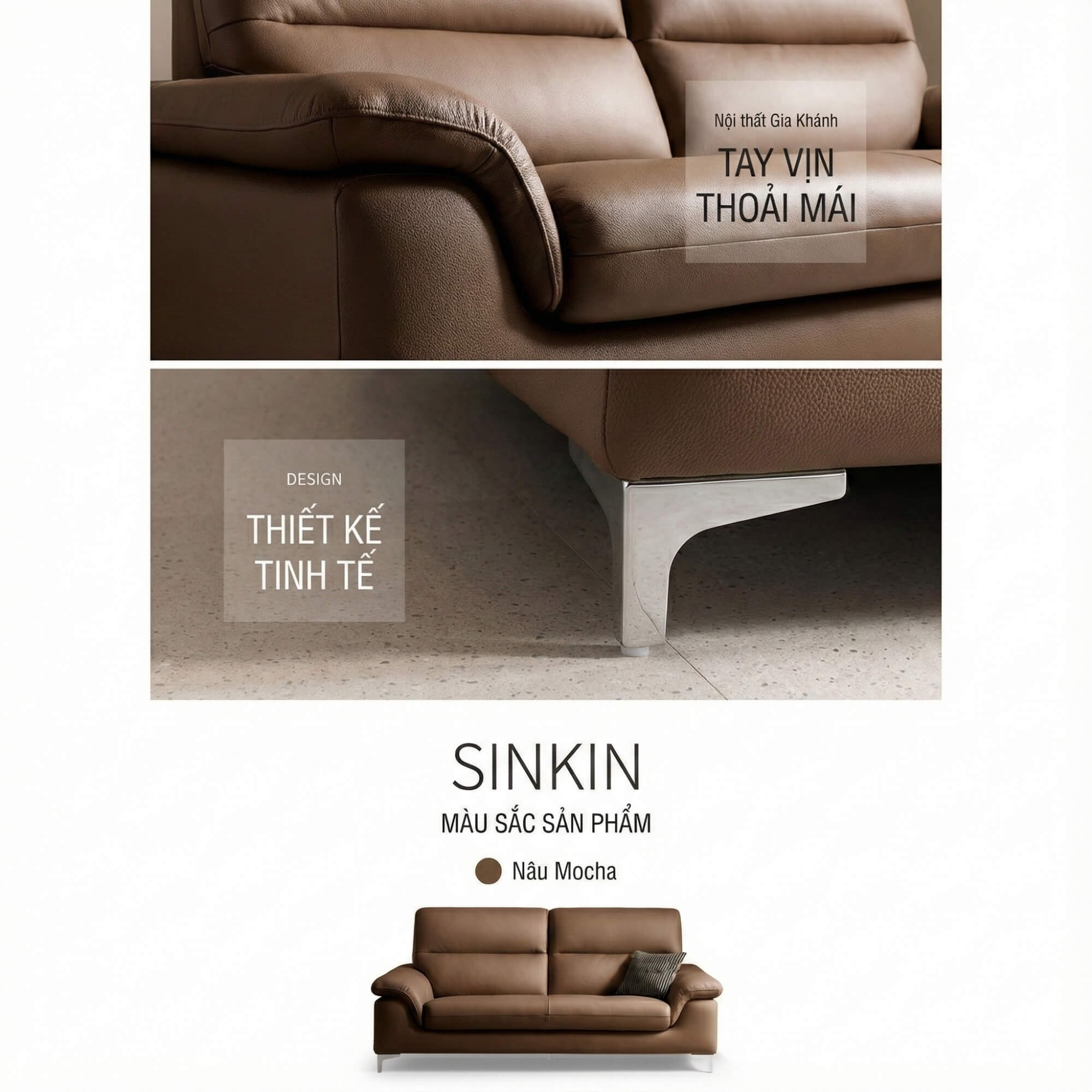 Sofa SINKIN - Sofa Băng 2M Nhỏ Gọn Thiết Kế Tối Giản Cho Phòng Khách Mini