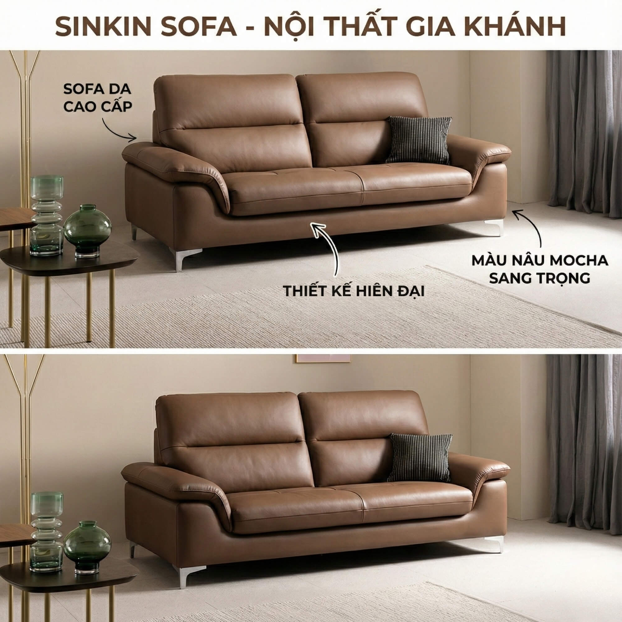 Sofa SINKIN - Sofa Băng 2M Nhỏ Gọn Thiết Kế Tối Giản Cho Phòng Khách Mini