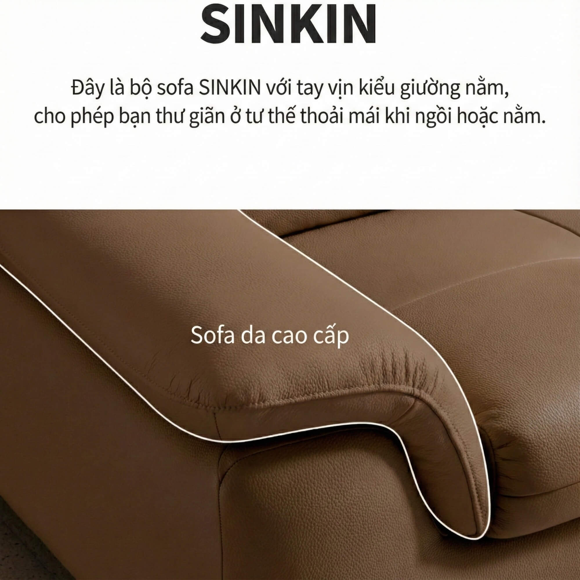 Sofa SINKIN - Sofa Băng 2M Nhỏ Gọn Thiết Kế Tối Giản Cho Phòng Khách Mini