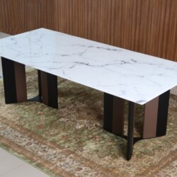 Bàn ăn 2m4 mặt đá hiện đại BAQ51-24 nhập khẩu tại Nội Thất Gia Khánh