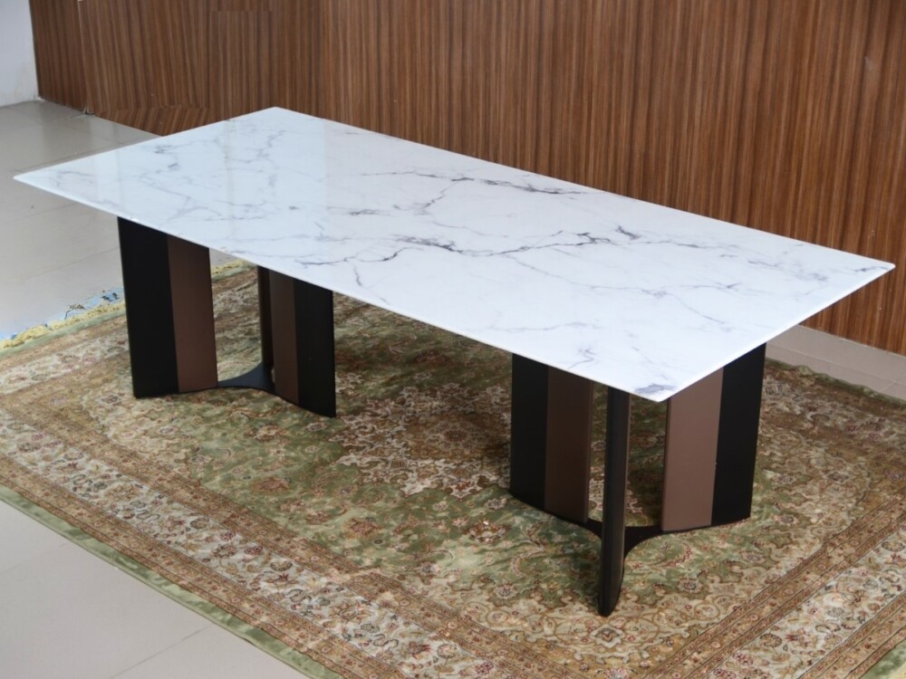 Bàn ăn 2m4 mặt đá hiện đại BAQ51-24 nhập khẩu tại Nội Thất Gia Khánh