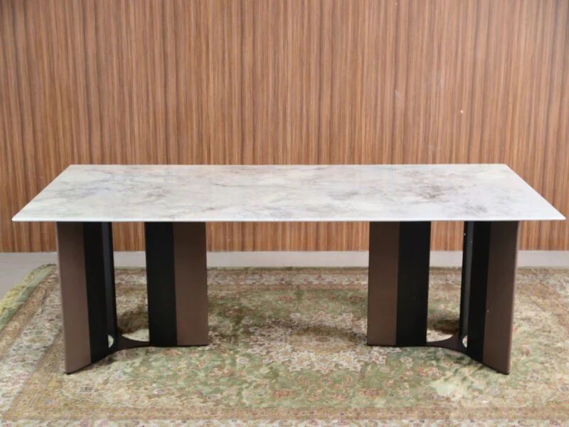 Bàn ăn mặt đá 2m2 BAQ51-22 hiện đại nhập khẩu tại Nội Thất Gia Khánh