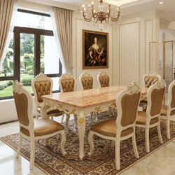 Bộ Bàn Ăn Tân Cổ Điển Élanoire 8 Ghế T18-C87