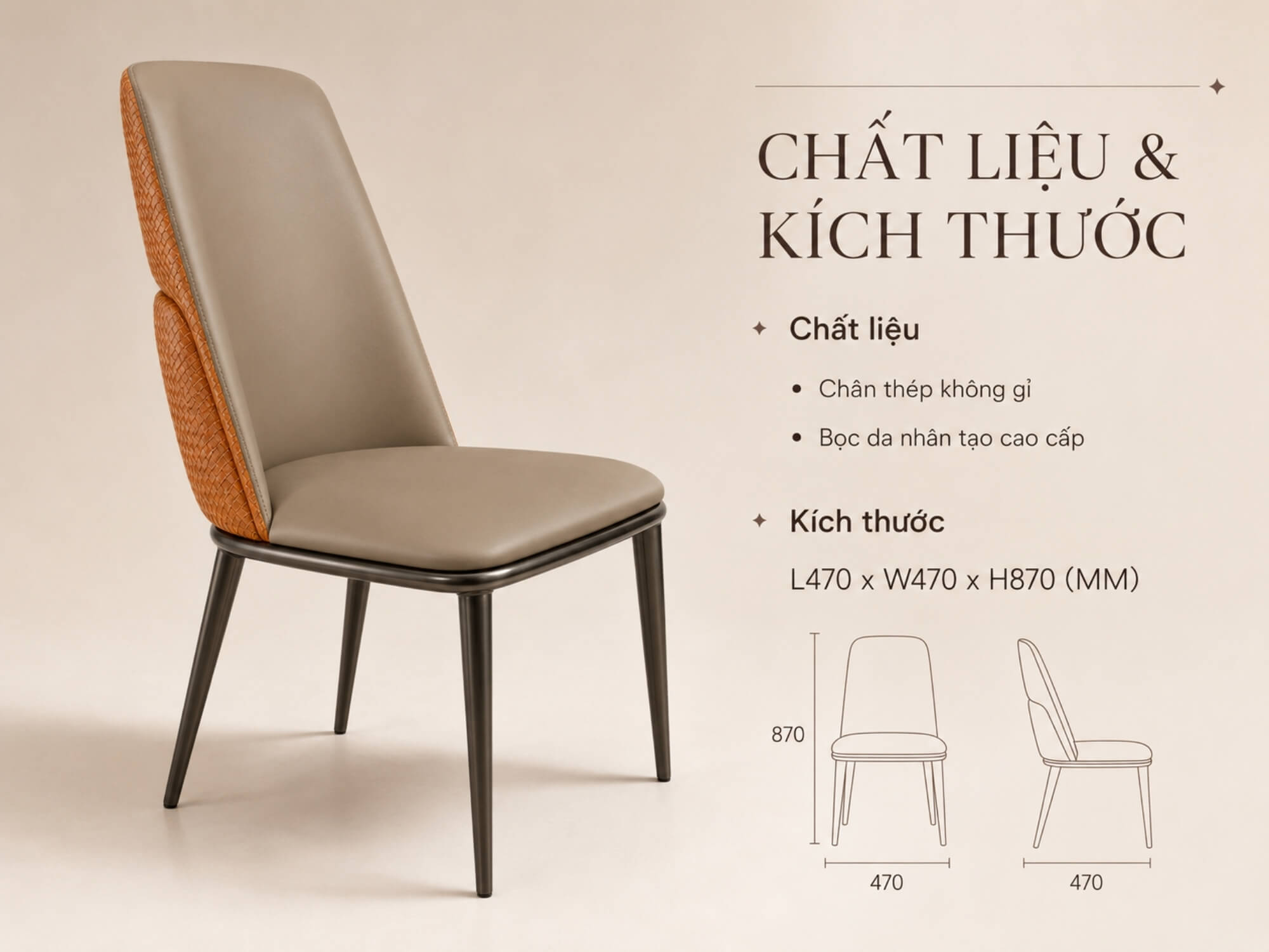 Ghế Ăn CASSIA - Ghế Ăn Hiện Đại Bọc Da Luxury GAC2003 - Ảnh 7