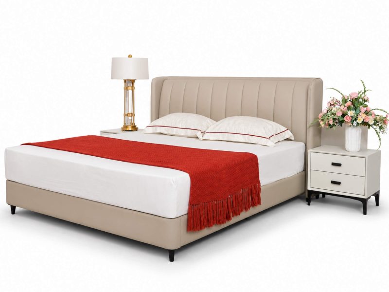 Giường Ngủ NOBLE WING 2m - Giường Ngủ Bọc Da Hiện Đại Phong Cách Châu Âu GIBJ058-20