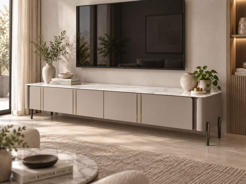 Kệ Tivi VALENCIA - Kệ TV Hiện Đại Mặt Đá Phiến KT9930-200-2