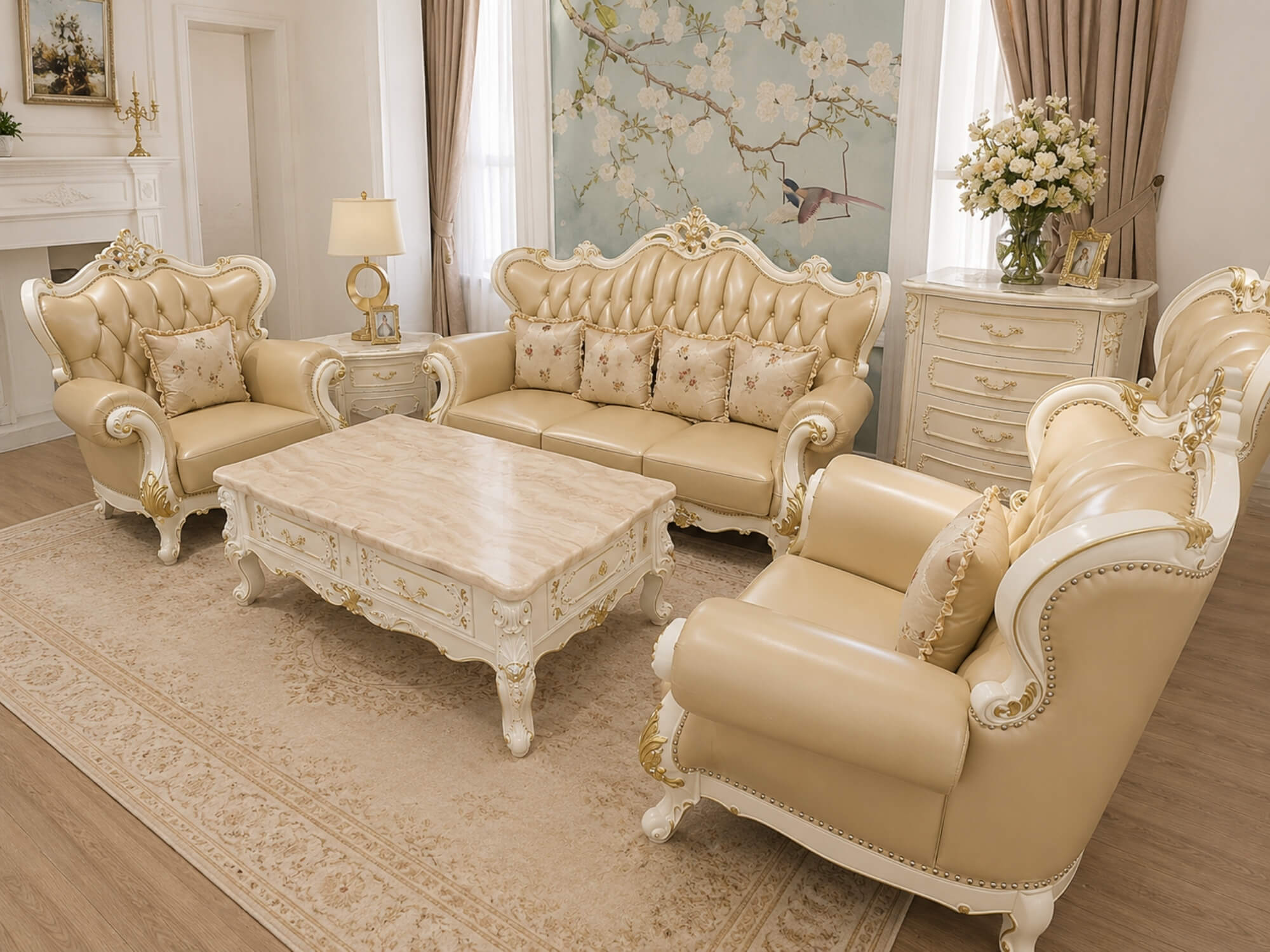 Sofa VALERION Phong Cách Tân Cổ Điển Hoàng Gia SB912-123 - Ảnh 2