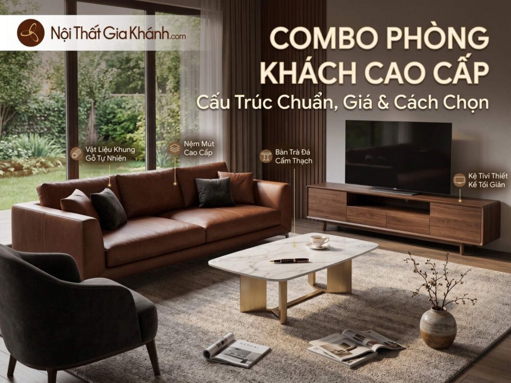 Combo Phòng Khách Cao Cấp 2026: Cấu Trúc Chuẩn, Giá & Cách Chọn