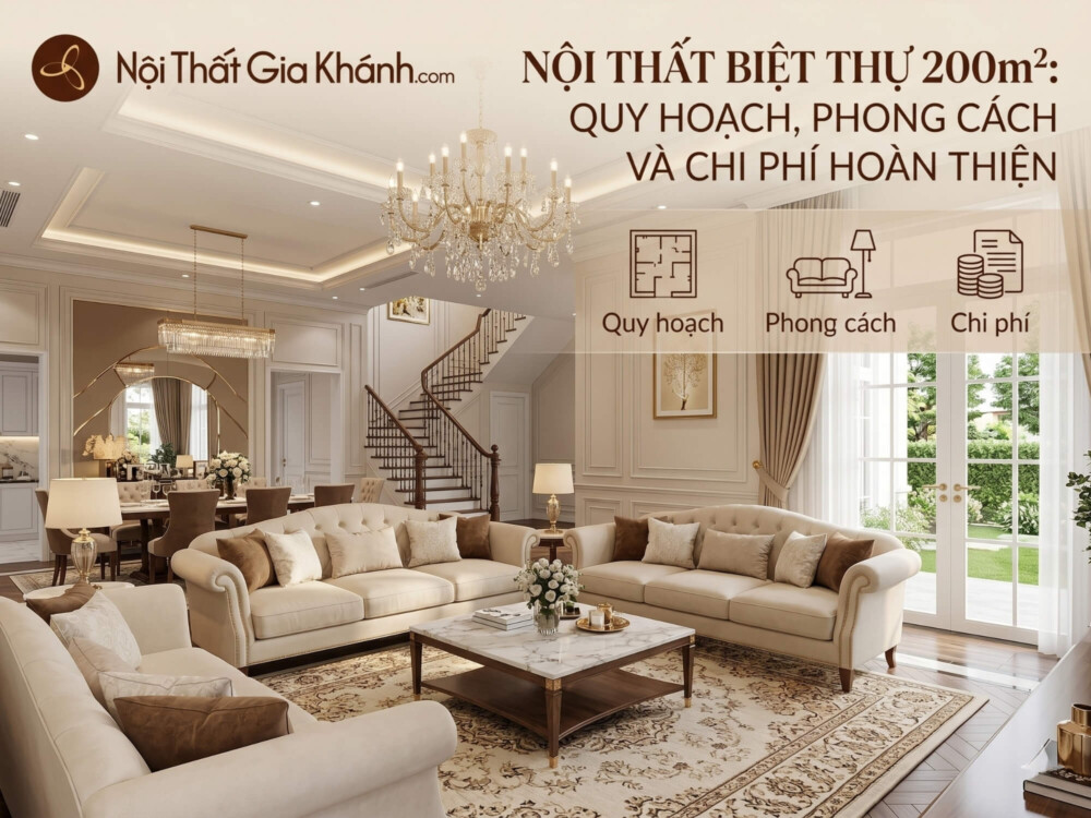 Nội Thất Biệt Thự 200m²: Quy Hoạch, Phong Cách Và Chi Phí Hoàn Thiện 2026