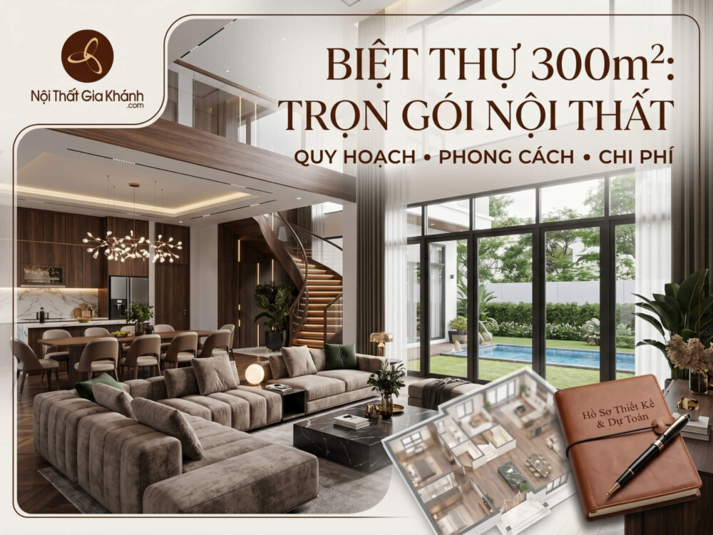 Nội Thất Biệt Thự 300m²: Quy Hoạch, Phong Cách Và Chi Phí 2026