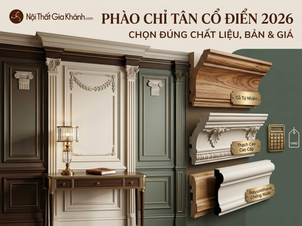 Phào Chỉ Tân Cổ Điển 2026: Chọn Đúng Chất Liệu, Bản & Giá