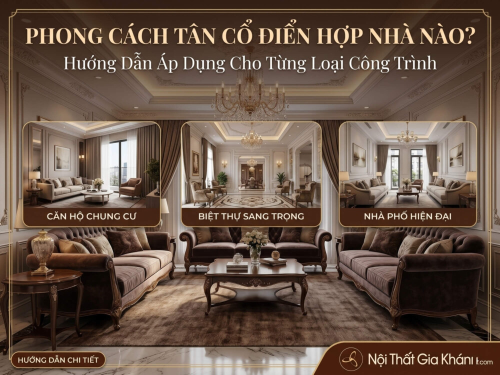 Phong Cách Tân Cổ Điển Hợp Nhà Nào? Hướng Dẫn Áp Dụng Cho Từng Loại Công Trình