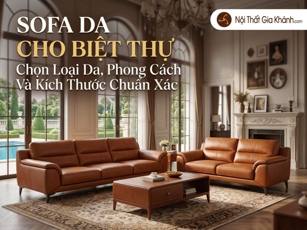 Sofa Da Cho Biệt Thự: Chọn Loại Da, Phong Cách Và Kích Thước Chuẩn Xác