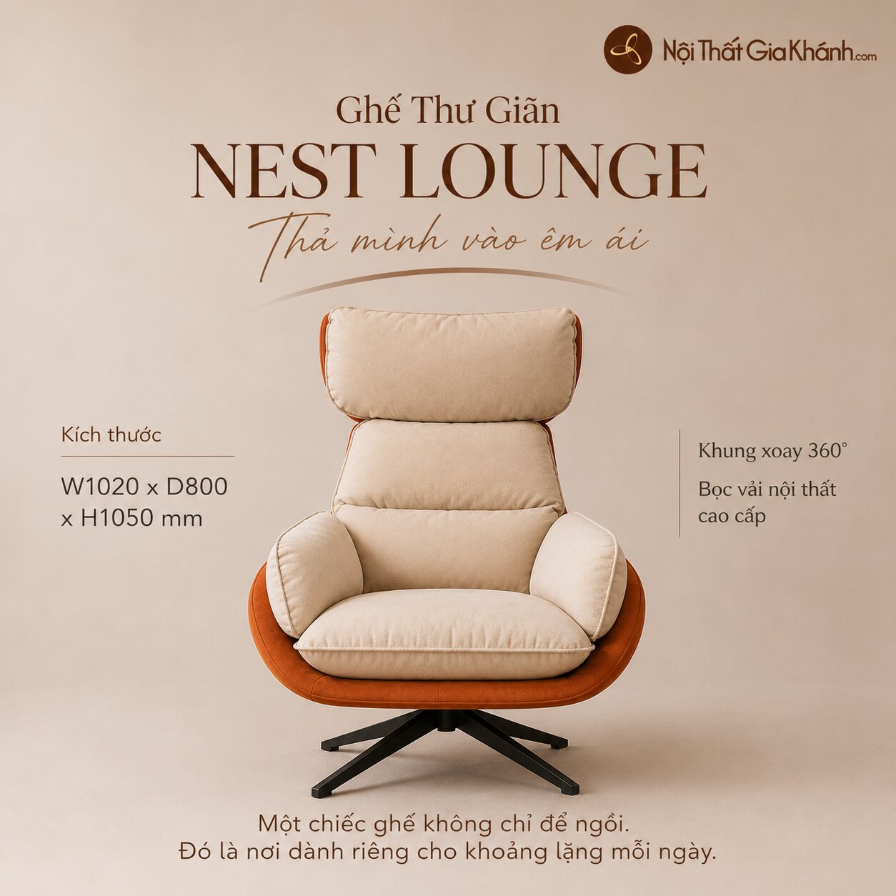 Ghế Thư Giãn NEST LOUNGE Phong Cách Scandinavian SY-031