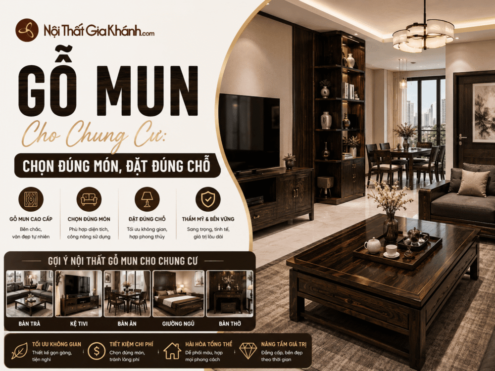 Gỗ Mun Cho Chung Cư: Chọn Đúng Món, Đặt Đúng Chỗ