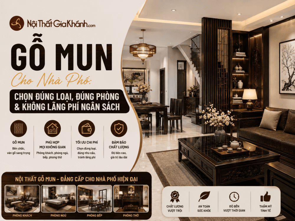 Gỗ Mun Cho Nhà Phố: Chọn Đúng Loại, Đúng Phòng Và Không Lãng Phí Ngân Sách