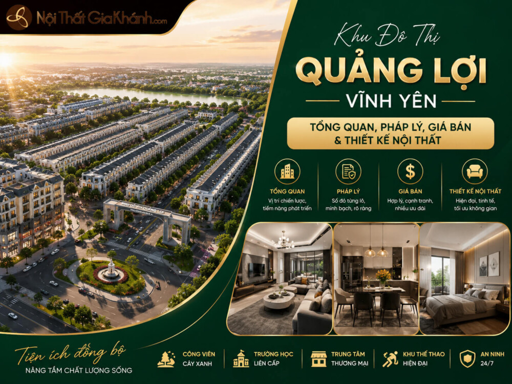 Khu Đô Thị Quảng Lợi Vĩnh Yên: Tổng Quan, Pháp Lý, Giá Bán & Thiết Kế Nội Thất