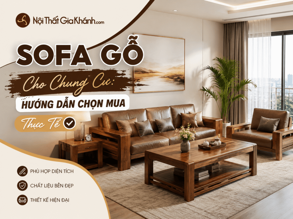 Sofa Gỗ Cho Chung Cư: Hướng Dẫn Chọn Mua Thực Tế