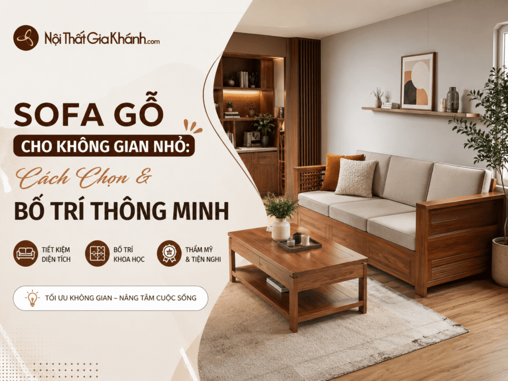 Sofa Gỗ Cho Không Gian Nhỏ: Cách Chọn & Bố Trí Thông Minh 2026