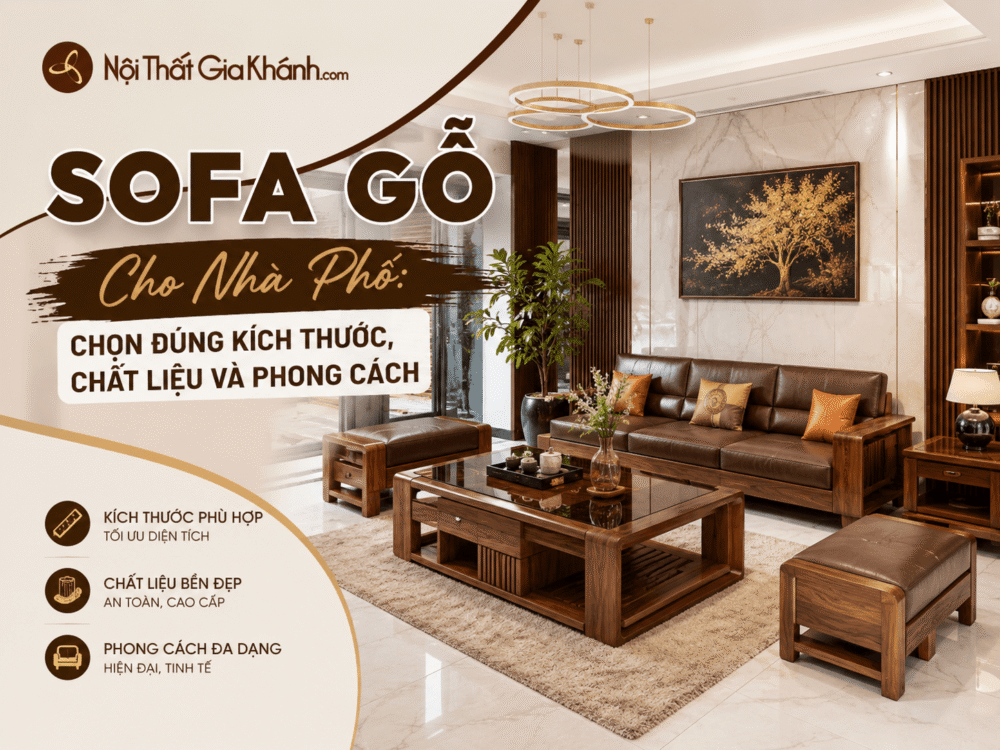 Sofa Gỗ Cho Nhà Phố: Chọn Đúng Kích Thước, Chất Liệu và Phong Cách 2026