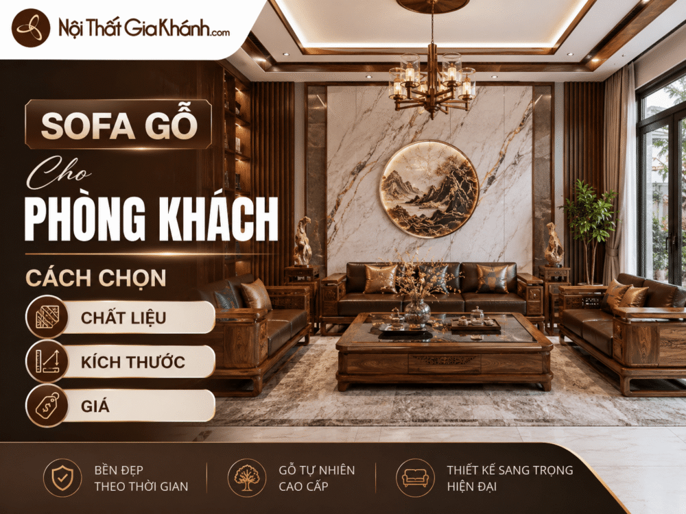 Sofa Gỗ Cho Phòng Khách: Cách Chọn Chất Liệu, Kích Thước, Giá