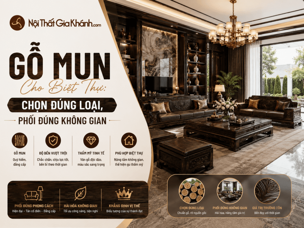 Gỗ Mun Cho Biệt Thự: Chọn Đúng Loại, Phối Đúng Không Gian