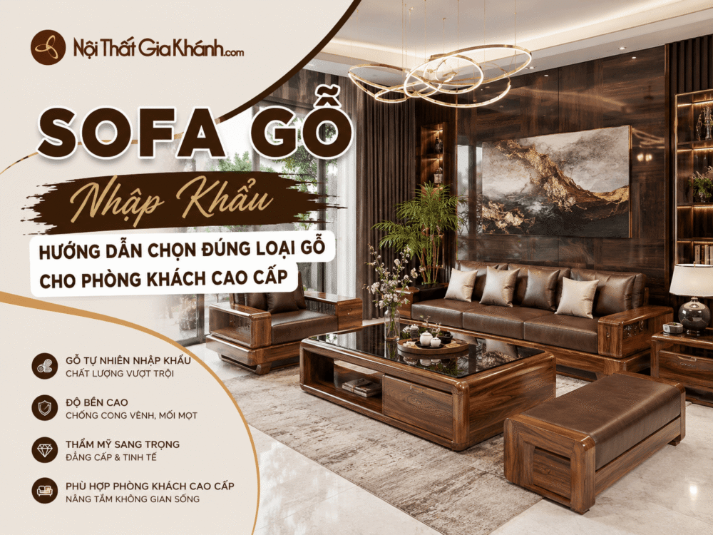 Sofa Gỗ Nhập Khẩu: Hướng Dẫn Chọn Đúng Loại Gỗ Cho Phòng Khách Cao Cấp