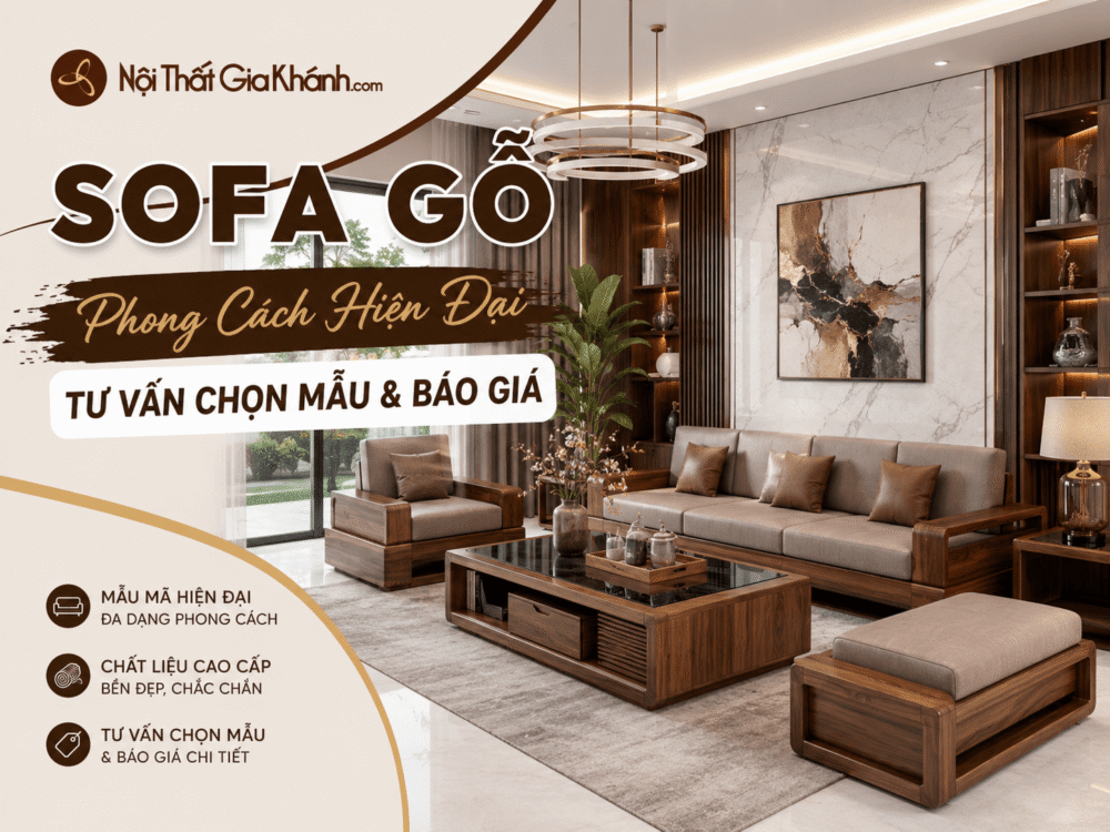 Sofa Gỗ Phong Cách Hiện Đại – Tư Vấn Chọn Mẫu & Báo Giá