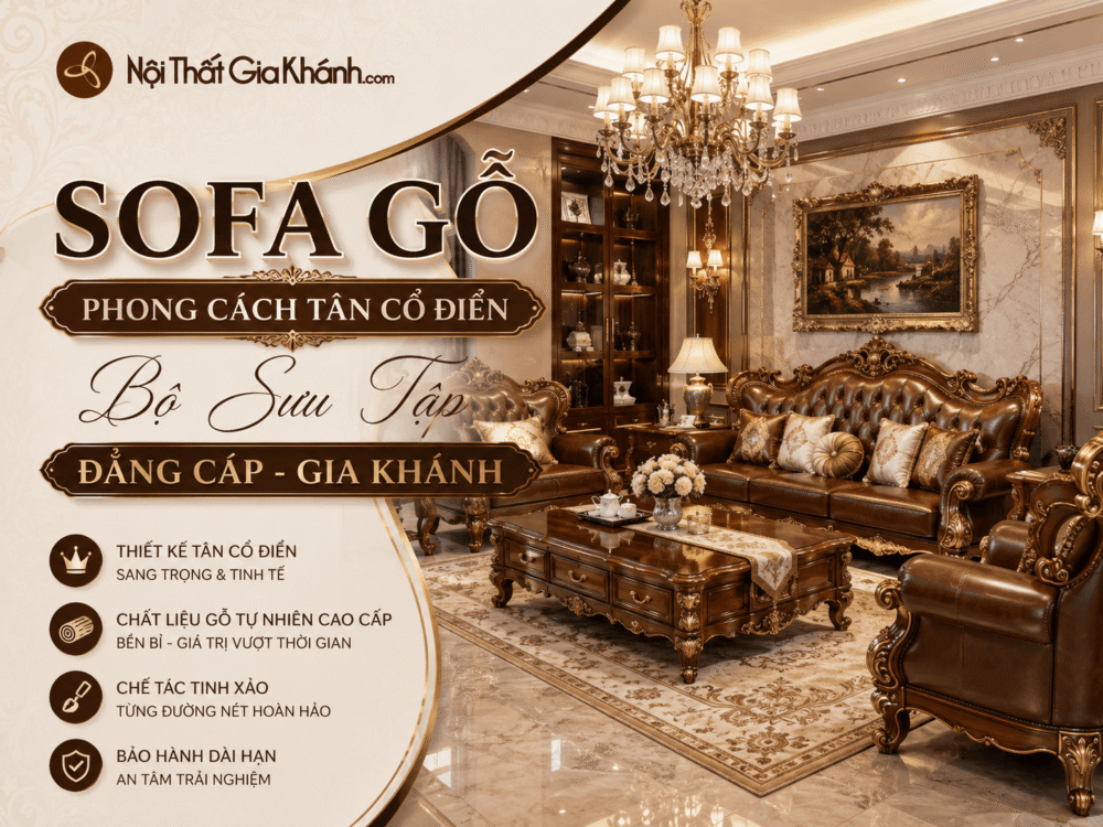 Sofa Gỗ Phong Cách Tân Cổ Điển | Bộ Sưu Tập Đẳng Cấp - Gia Khánh