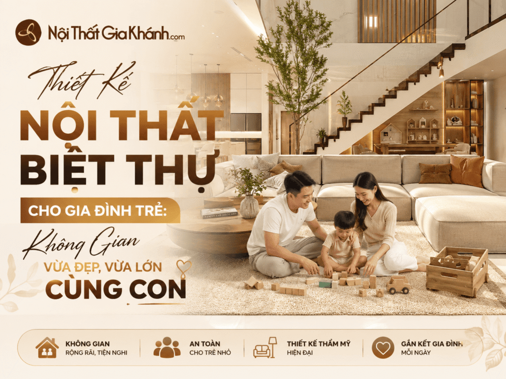 Thiết Kế Nội Thất Biệt Thự Cho Gia Đình Trẻ: Không Gian Vừa Đẹp, Vừa Lớn Cùng Con