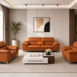 Bộ Sofa Prestiage - Sofa Bọc Da Phong Cách Tối Giản E009