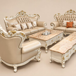 Toàn bộ bộ sofa SB921-1 gồm băng 3, băng 2, băng 1 và bàn trà, bàn góc được sắp xếp gọn gàng trên nền trắng. Sản phẩm nổi…