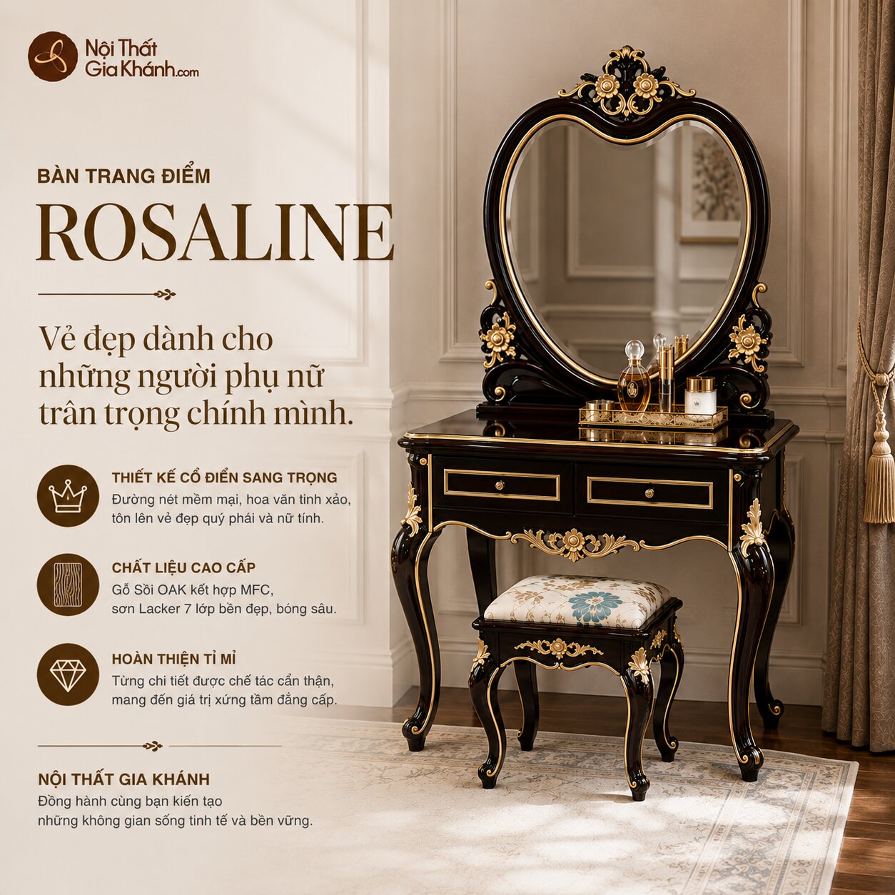Bàn Trang Điểm ROSALINE
