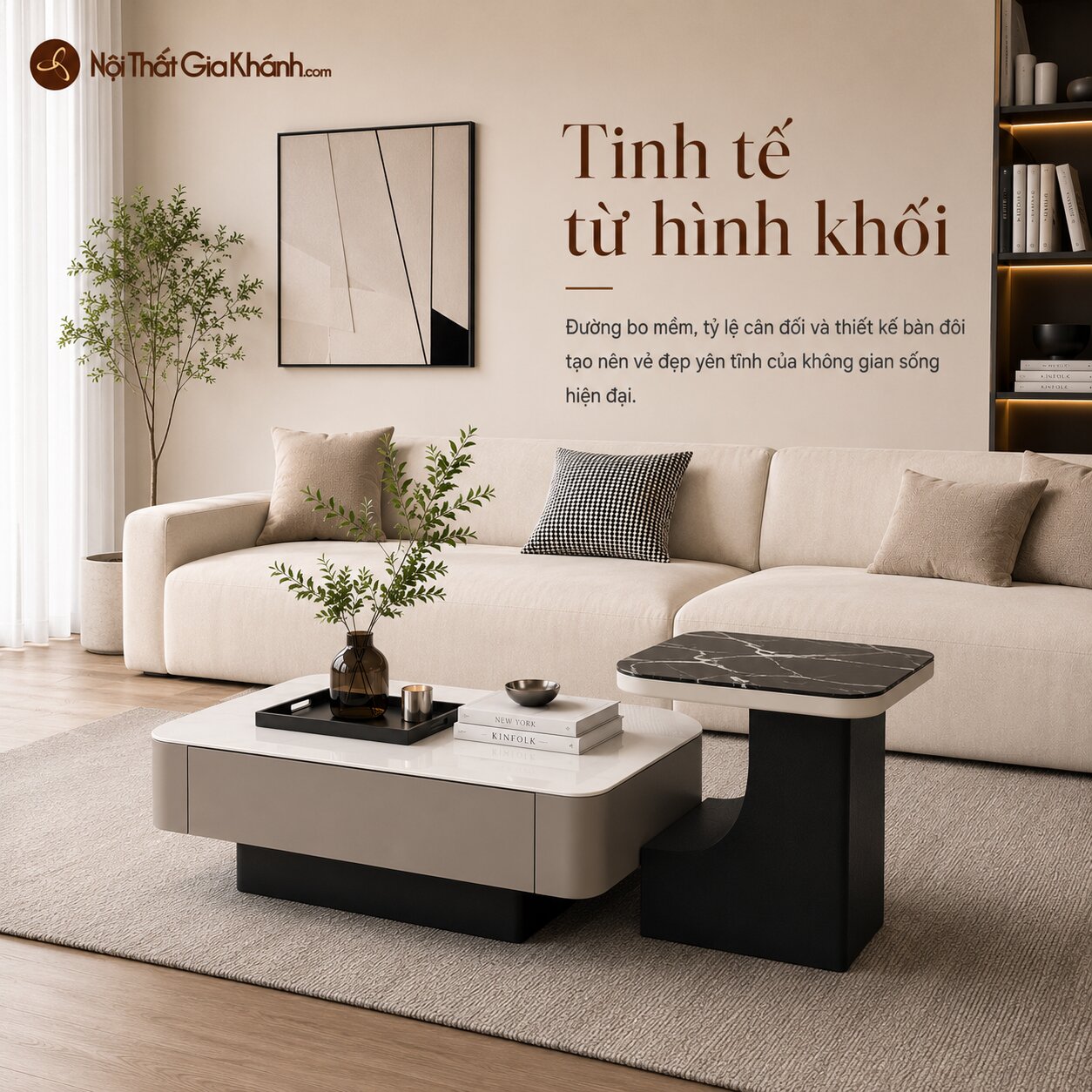 Bàn Trà C-ARC DUO - Bàn Trà Đôi Hiện Đại Trẻ Trung BT6203