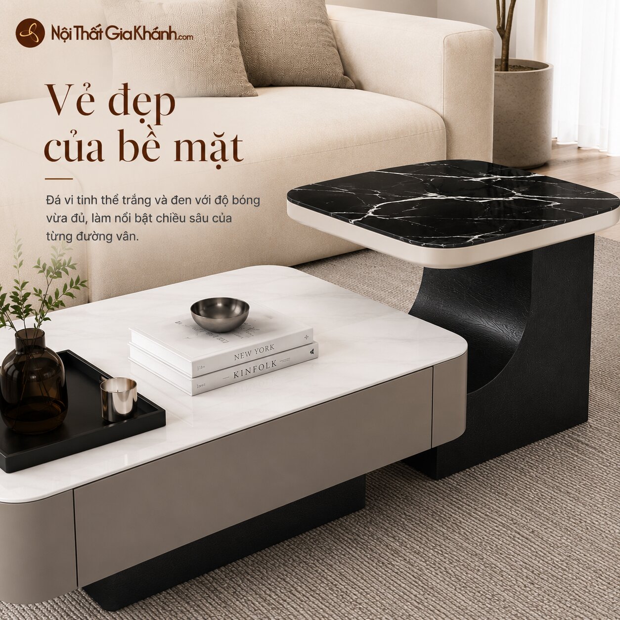 Bàn Trà C-ARC DUO - Bàn Trà Đôi Hiện Đại Trẻ Trung BT6203