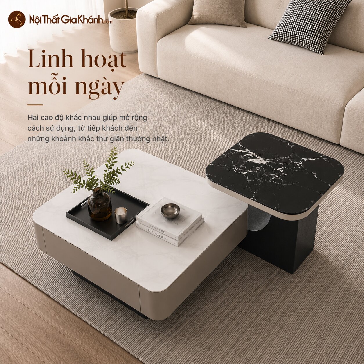 Bàn Trà C-ARC DUO - Bàn Trà Đôi Hiện Đại Trẻ Trung BT6203