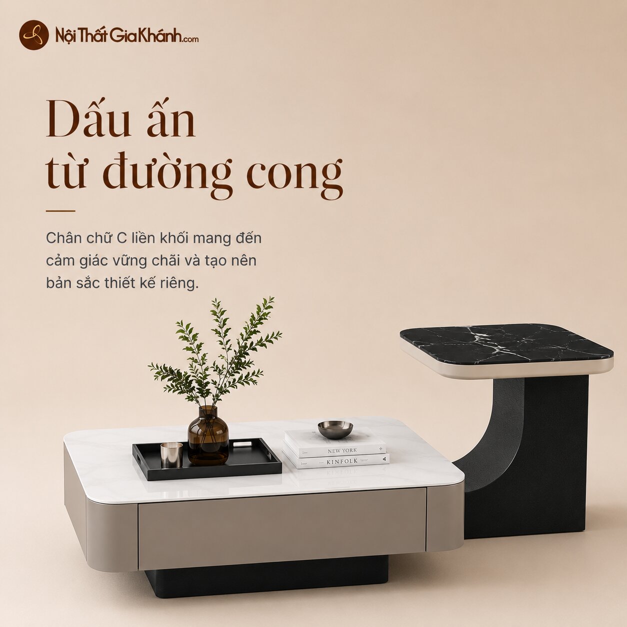 Bàn Trà C-ARC DUO - Bàn Trà Đôi Hiện Đại Trẻ Trung BT6203