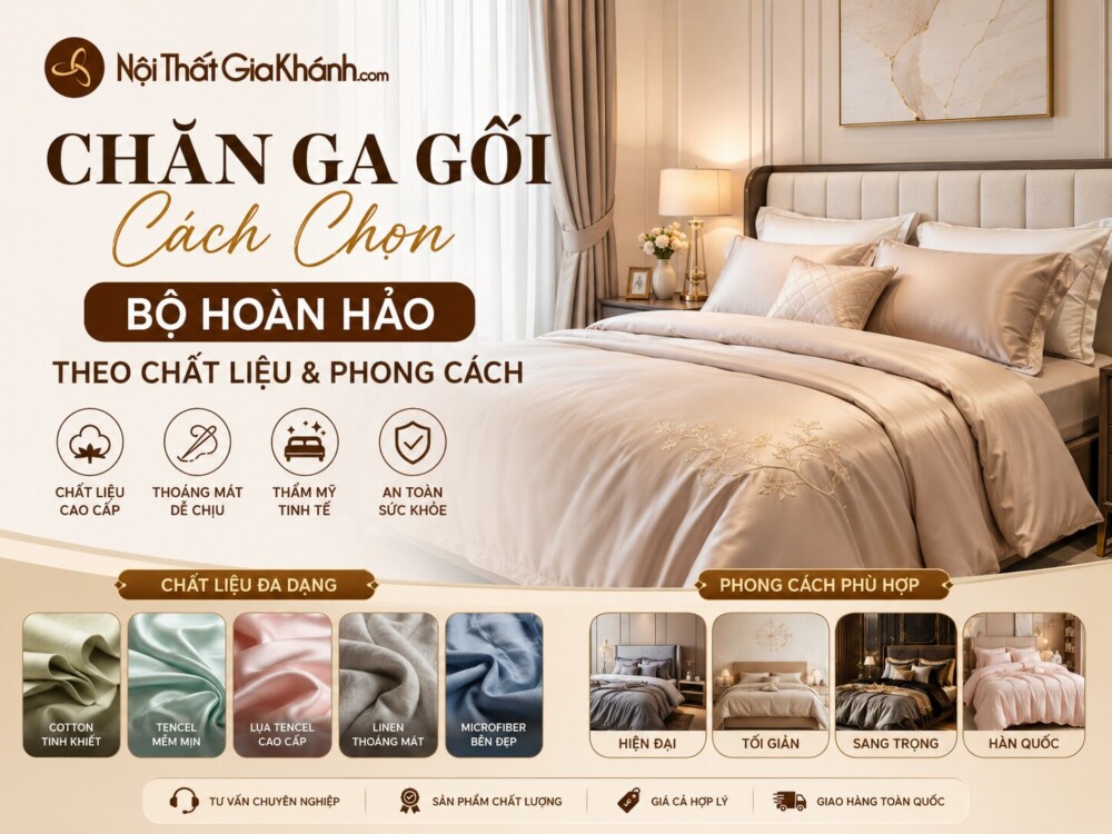 Chăn Ga Gối: Cách Chọn Bộ Hoàn Hảo Theo Chất Liệu & Phong Cách 2026