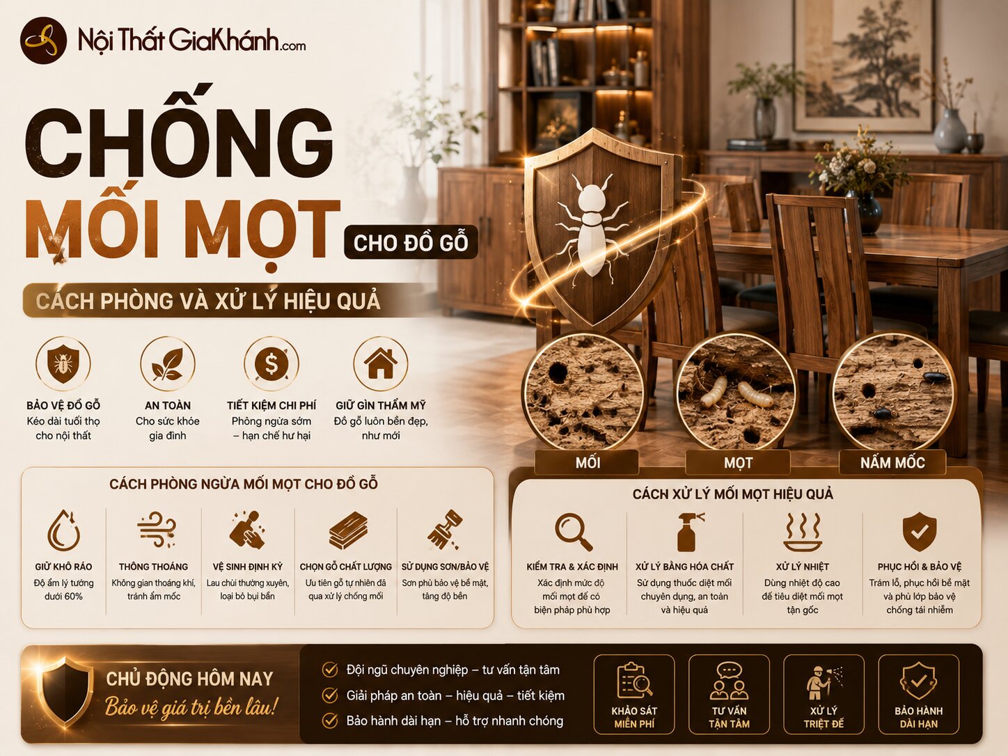 Chống Mối Mọt Cho Đồ Gỗ: Cách Phòng Và Xử Lý Hiệu Quả