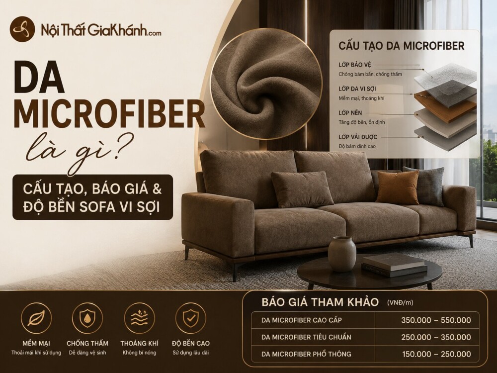 Da Microfiber Là Gì? Cấu Tạo, Báo Giá & Độ Bền Sofa Vi Sợi