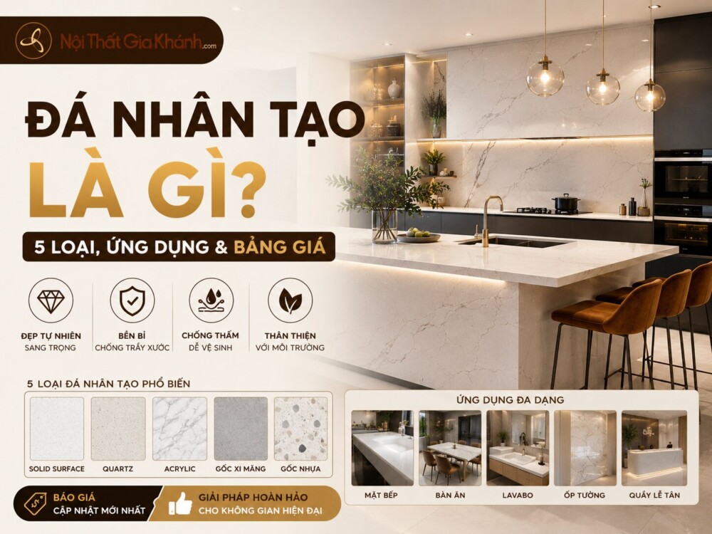 Đá Nhân Tạo Là Gì? 5 Loại, Ứng Dụng & Bảng Giá